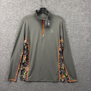 Psycho Bunny Kids Gun Metal Gray Quarter Zip Performance Pullover Size M PB2116